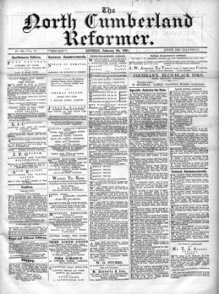 cover page of North Cumberland Reformer published on February 2, 1895