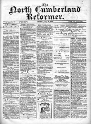 cover page of North Cumberland Reformer published on May 4, 1895