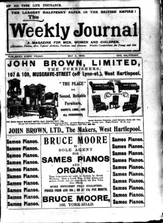 cover page of Weekly Journal (Hartlepool) published on May 4, 1906