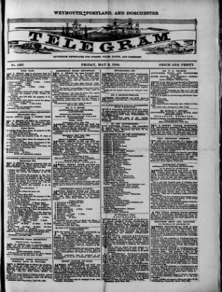 cover page of Weymouth Telegram published on May 2, 1884