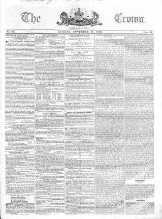 cover page of Crown published on November 25, 1838