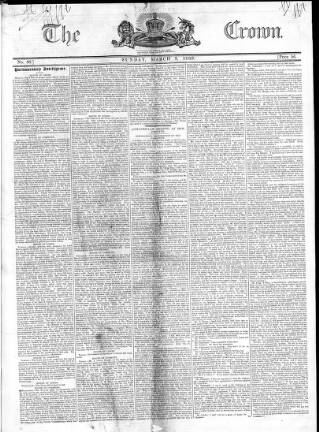 cover page of Crown published on March 3, 1839