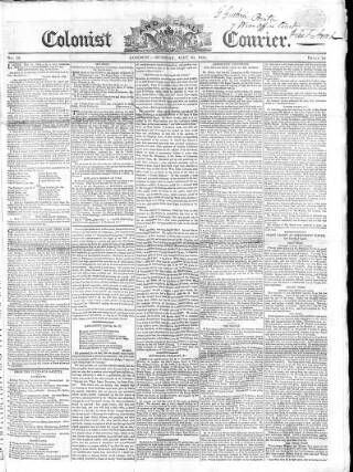 cover page of Colonist and Commercial Weekly Advertiser published on May 30, 1824