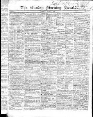 cover page of Sunday Morning Herald published on March 21, 1824