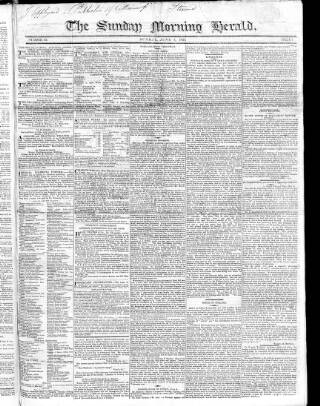 cover page of Sunday Morning Herald published on June 6, 1824