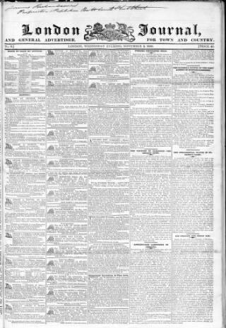 cover page of London Journal and General Advertiser for Town and Country published on November 2, 1836