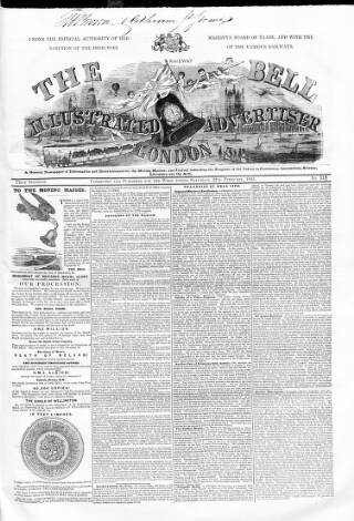 cover page of Railway Bell and London Advertiser published on February 22, 1845
