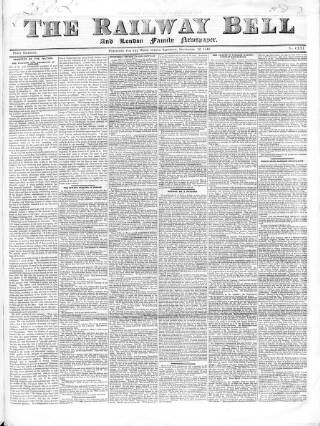 cover page of Railway Bell and London Advertiser published on September 12, 1846