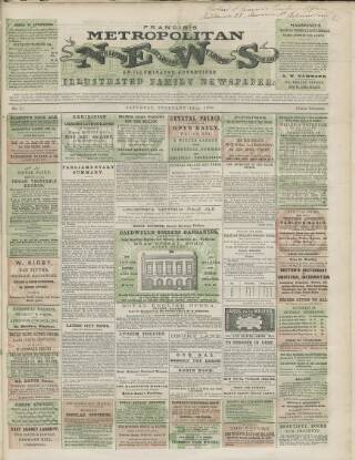 cover page of Francis's Metropolitan News published on February 12, 1859