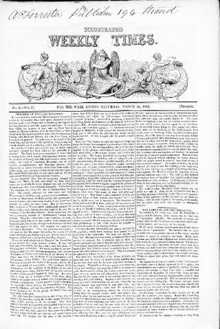 cover page of Illustrated Weekly Times published on March 25, 1843