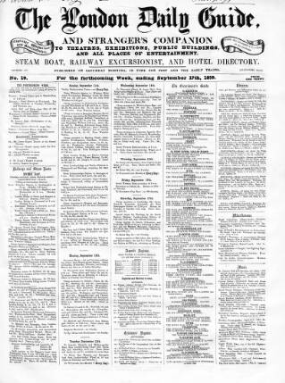 cover page of London Daily Guide and Stranger's Companion published on September 17, 1859