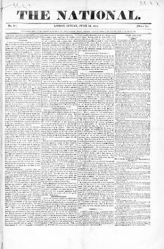 cover page of National published on June 14, 1835