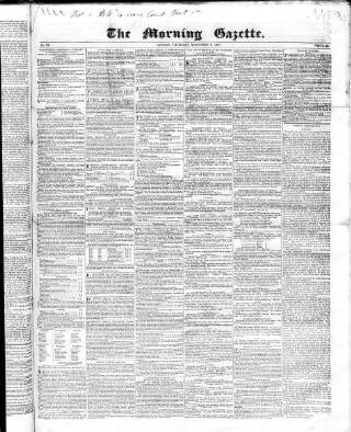 cover page of Morning Gazette published on November 2, 1837