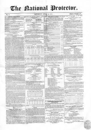 cover page of National Protector published on April 24, 1847