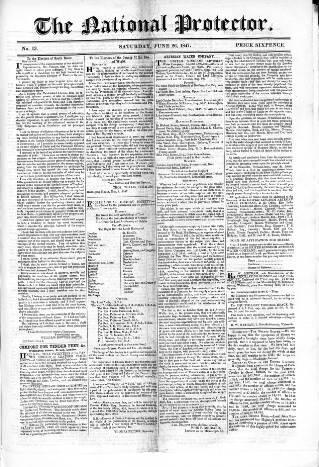 cover page of National Protector published on June 26, 1847
