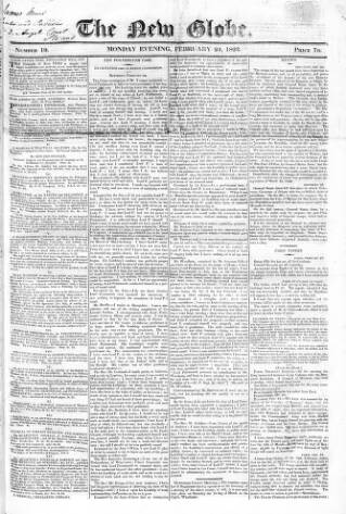cover page of New Globe published on February 24, 1823