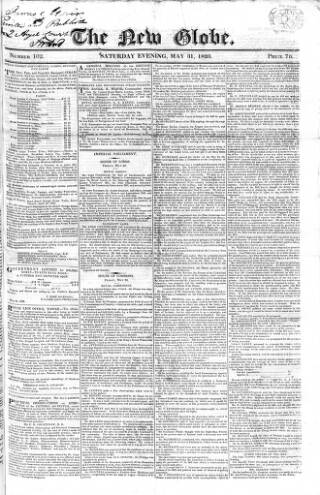cover page of New Globe published on May 31, 1823