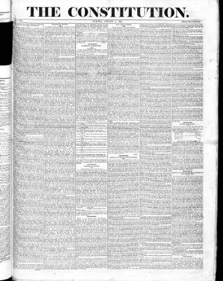 cover page of Constitution published on August 7, 1831