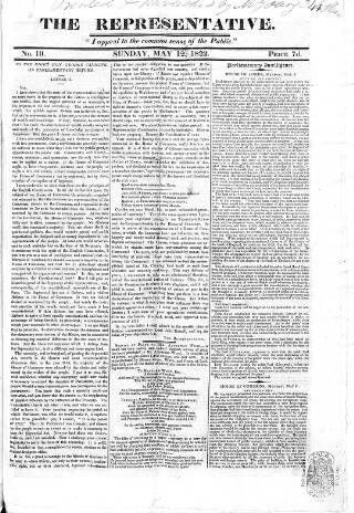 cover page of Representative 1822 published on May 12, 1822
