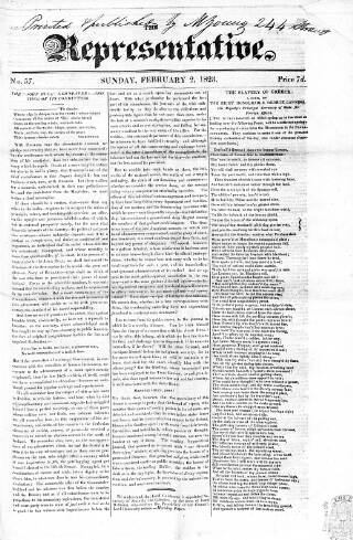 cover page of Representative 1822 published on February 2, 1823