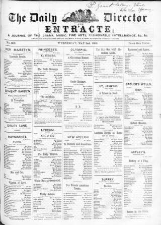 cover page of Daily Director and Entr'acte published on May 2, 1860