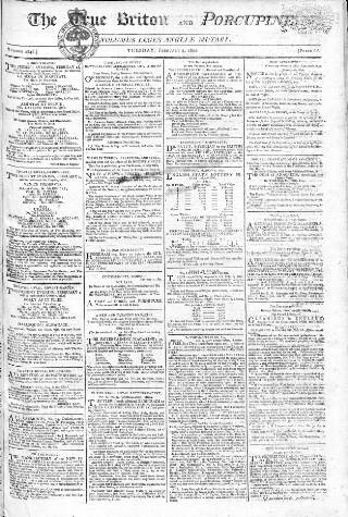 cover page of True Briton published on February 2, 1802