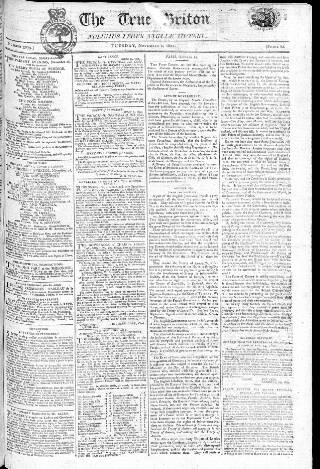 cover page of True Briton published on November 2, 1802