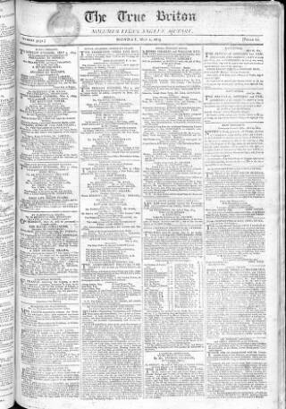 cover page of True Briton published on May 2, 1803