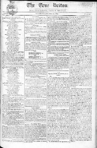 cover page of True Briton published on September 17, 1803
