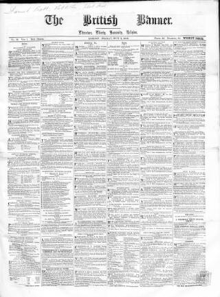 cover page of British Banner 1856 published on May 2, 1856
