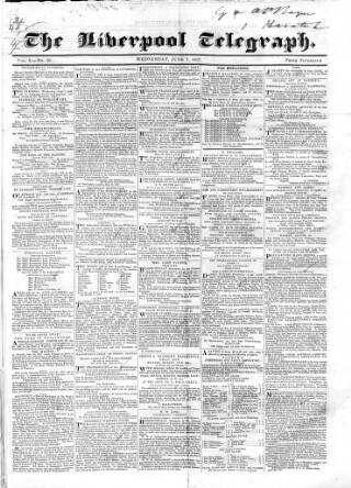 cover page of Liverpool Telegraph published on June 7, 1837