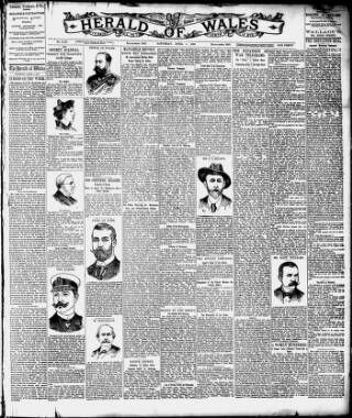 cover page of Herald of Wales published on April 4, 1896