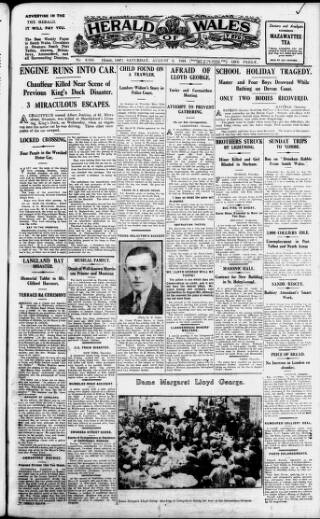 cover page of Herald of Wales published on August 2, 1924