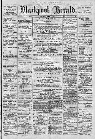 cover page of Blackpool Gazette & Herald published on May 2, 1884