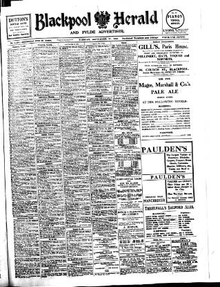 cover page of Blackpool Gazette & Herald published on September 17, 1912
