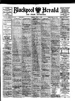 cover page of Blackpool Gazette & Herald published on May 4, 1915