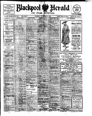 cover page of Blackpool Gazette & Herald published on November 2, 1915