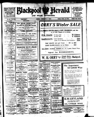 cover page of Blackpool Gazette & Herald published on February 2, 1917