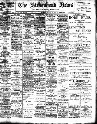 cover page of Birkenhead News published on August 2, 1902