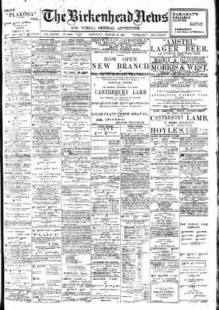 cover page of Birkenhead News published on March 19, 1910