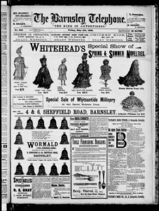 cover page of Barnsley Telephone published on May 4, 1906