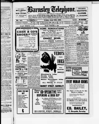 cover page of Barnsley Telephone published on June 18, 1915