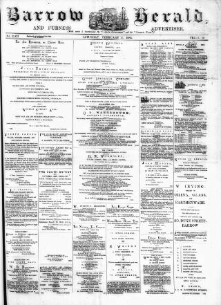 cover page of Barrow Herald and Furness Advertiser published on February 2, 1884