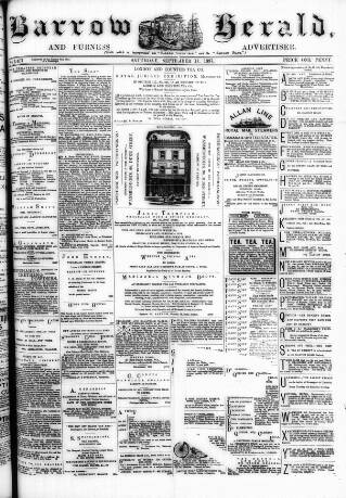 cover page of Barrow Herald and Furness Advertiser published on September 17, 1887
