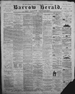 cover page of Barrow Herald and Furness Advertiser published on March 19, 1892
