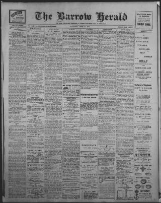 cover page of Barrow Herald and Furness Advertiser published on June 18, 1910