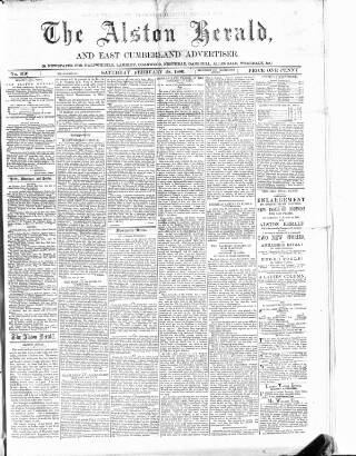 cover page of Alston Herald and East Cumberland Advertiser published on February 28, 1880