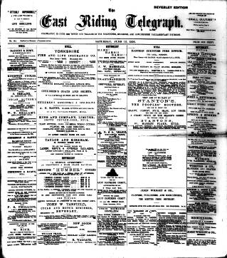 cover page of East Riding Telegraph published on June 18, 1898