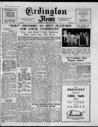 cover page of Erdington News published on February 4, 1950