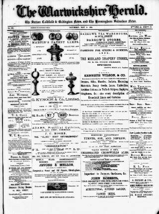 cover page of Warwickshire Herald published on May 2, 1885